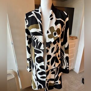 Eva Varro Abstract Print Long Jacket – Size Small